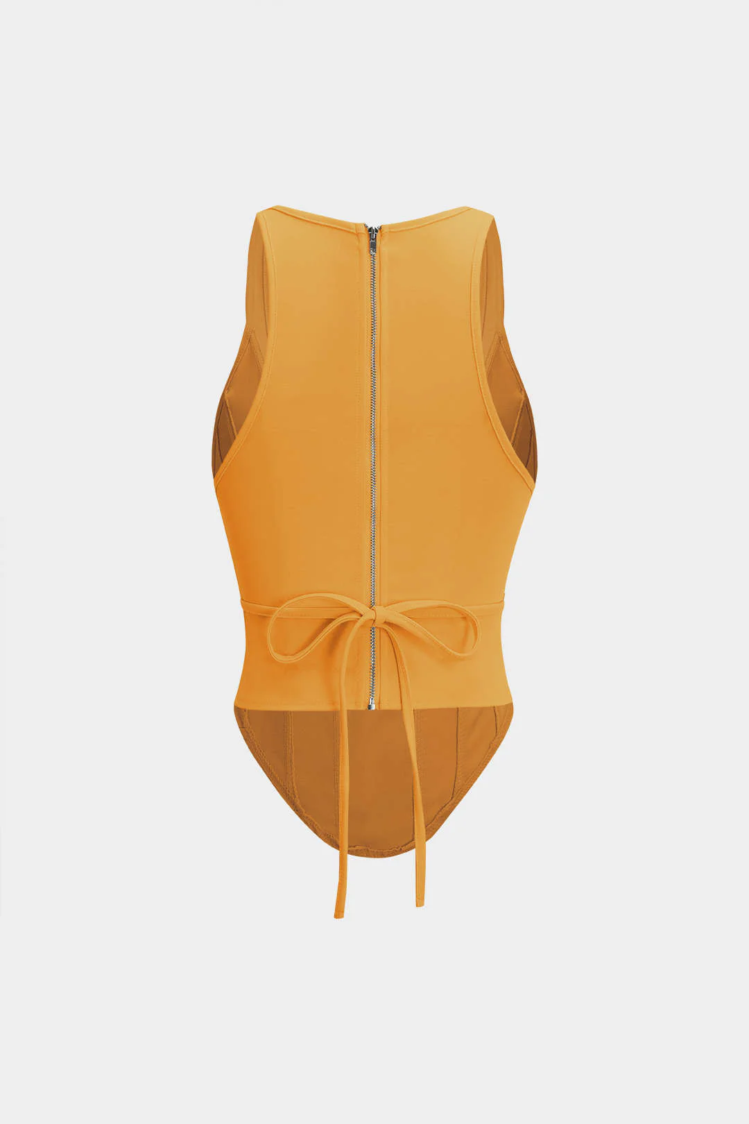 Zipper Tie-Up Corset Waist Tank Top - Image 18