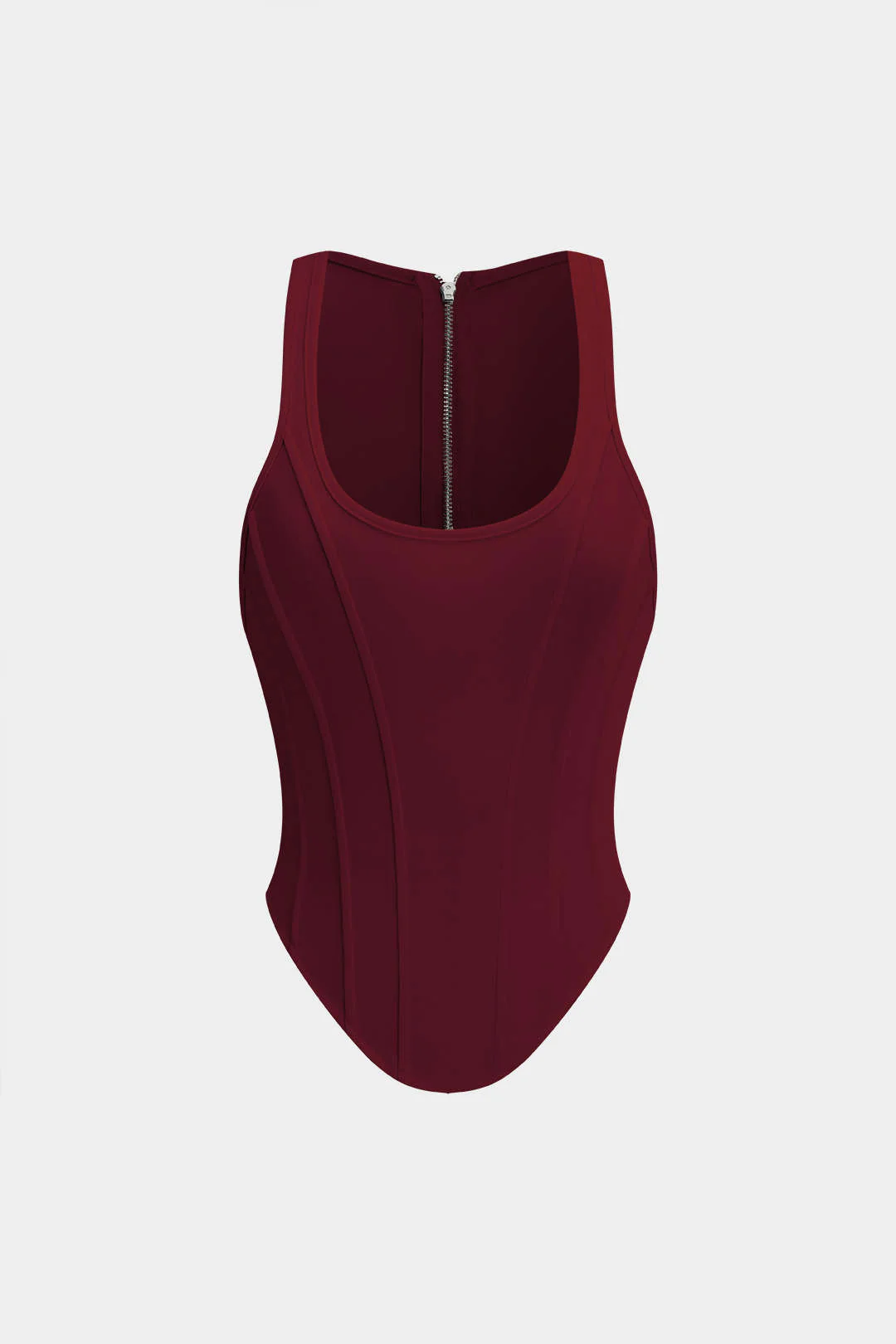 Zipper Tie-Up Corset Waist Tank Top - Image 9