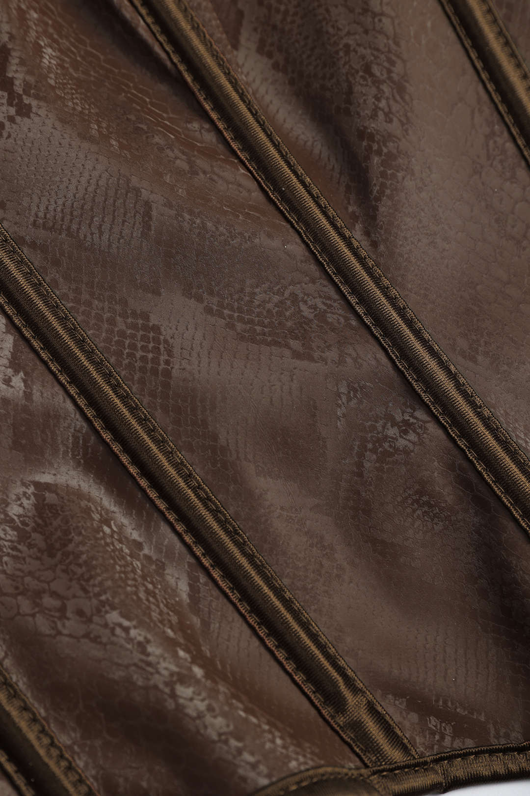 Snake Skin Faux Leather Tie-Up Corset Cami Top - Image 3