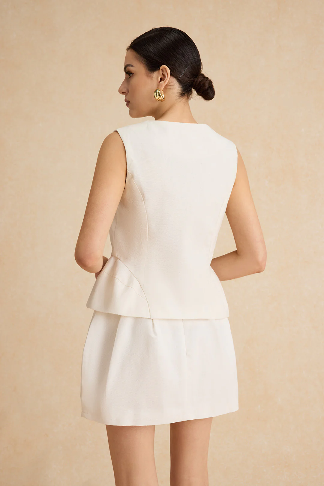 Linen Metallic Button Tank Top - Image 7