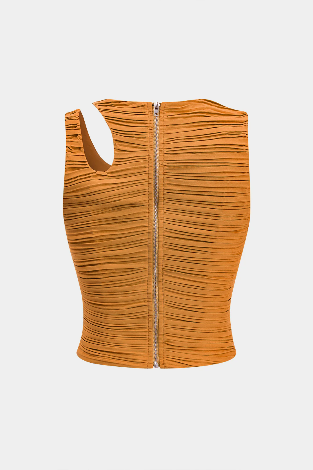 Pleated Cut Out Zipper Tank Top - Image 7