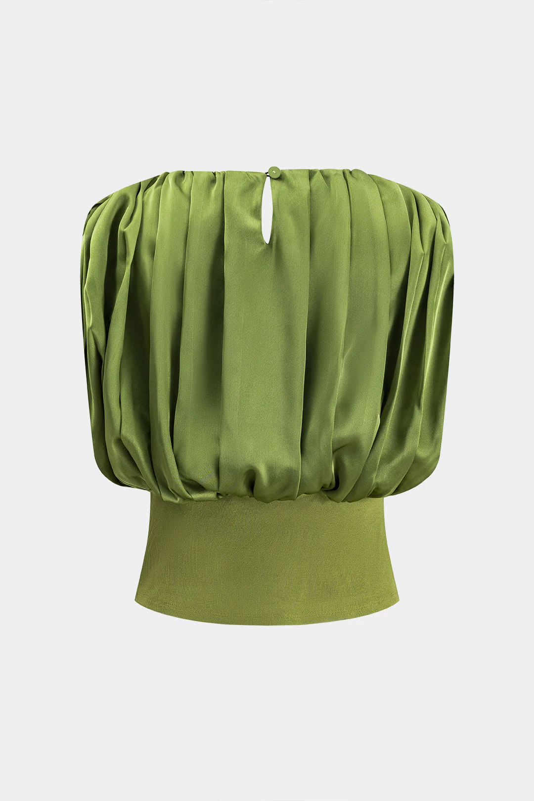 Satin Patchwork Ruched Button Tank Top - Image 3