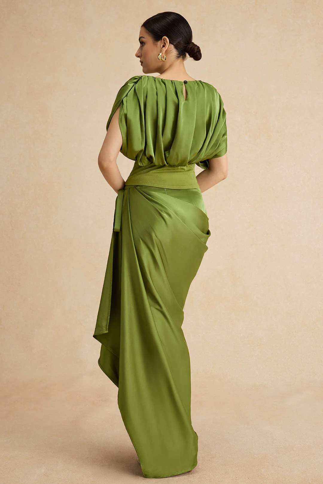 Satin Patchwork Ruched Button Tank Top - Image 8