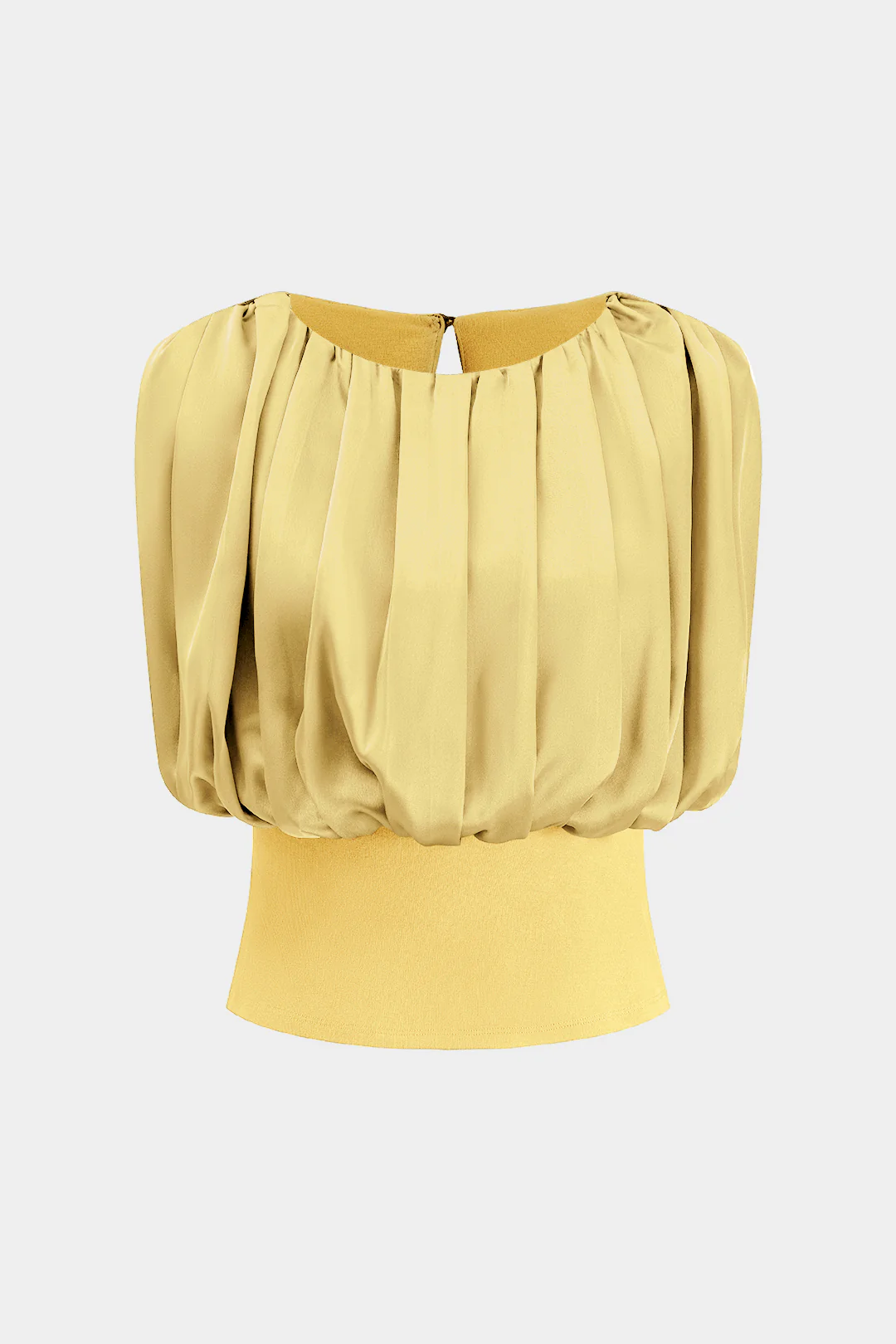 Satin Patchwork Ruched Button Tank Top - Image 9