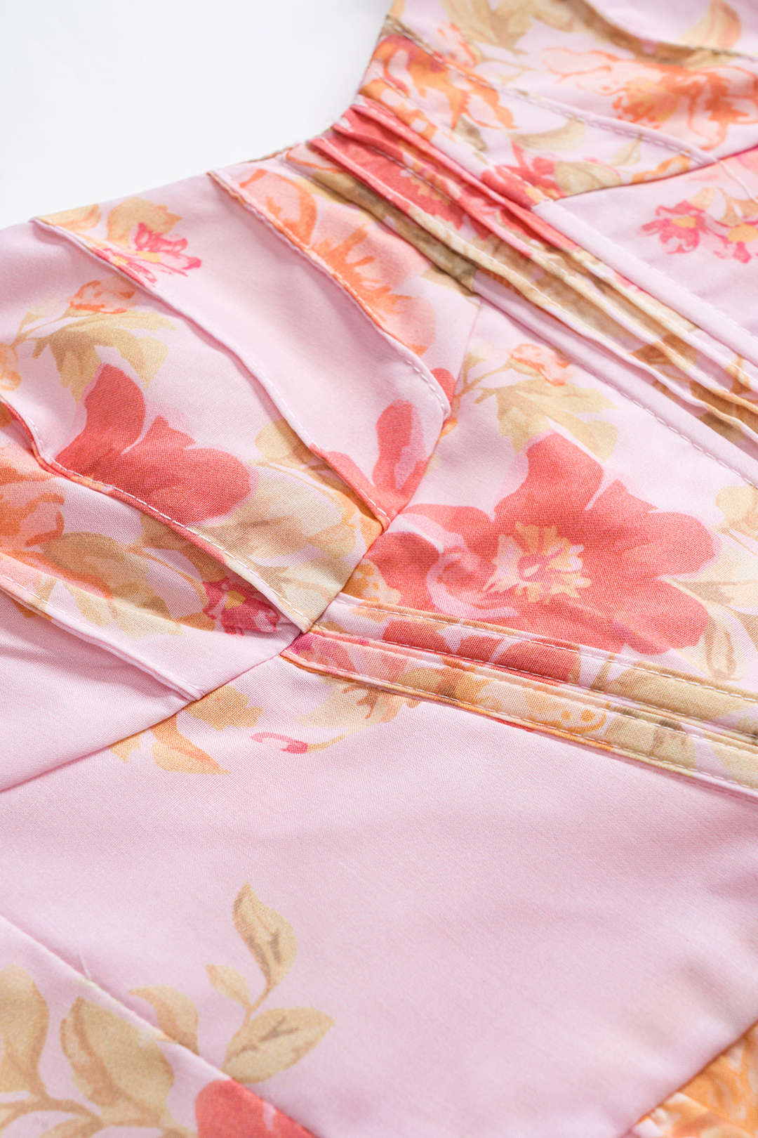 Floral Print Bustier Tie-Up Ruched Cami Top - Image 3