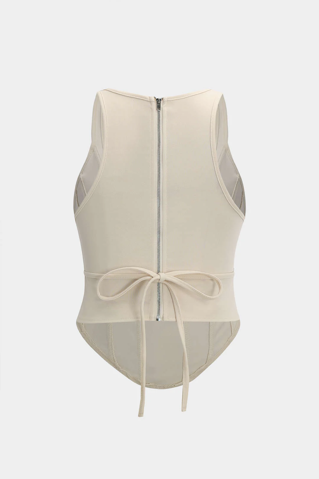 Plus Size Zipper Detail Corset Tank Top - Image 2