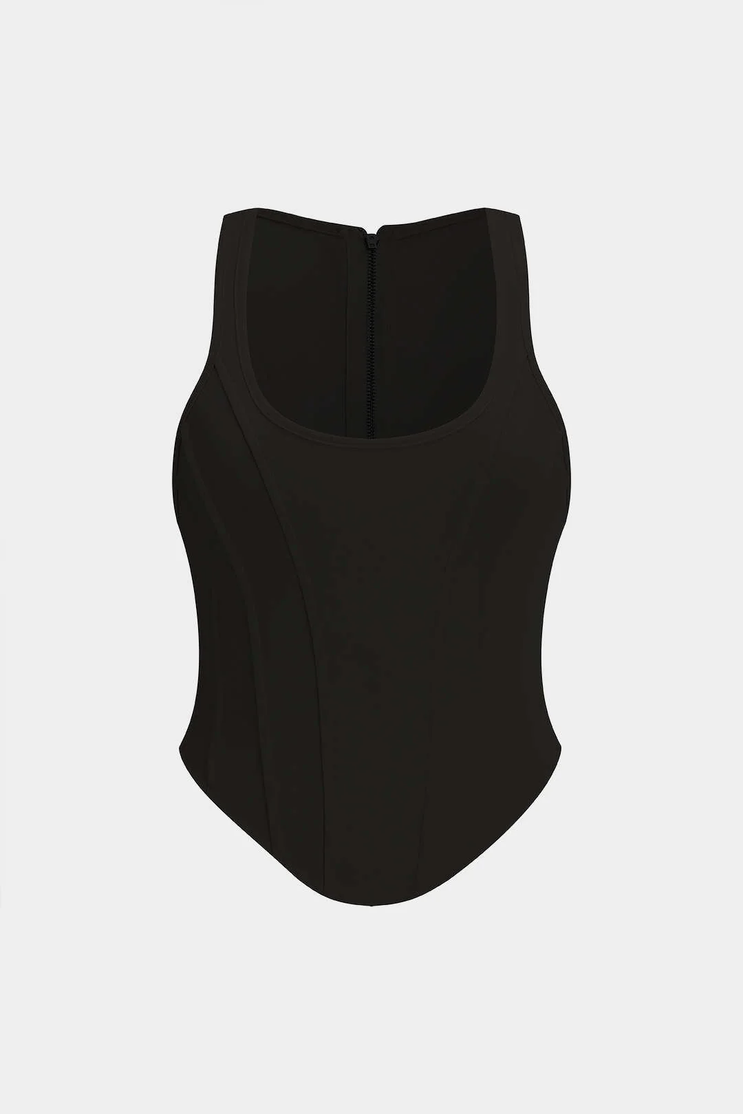 Plus Size Zipper Detail Corset Tank Top - Image 9