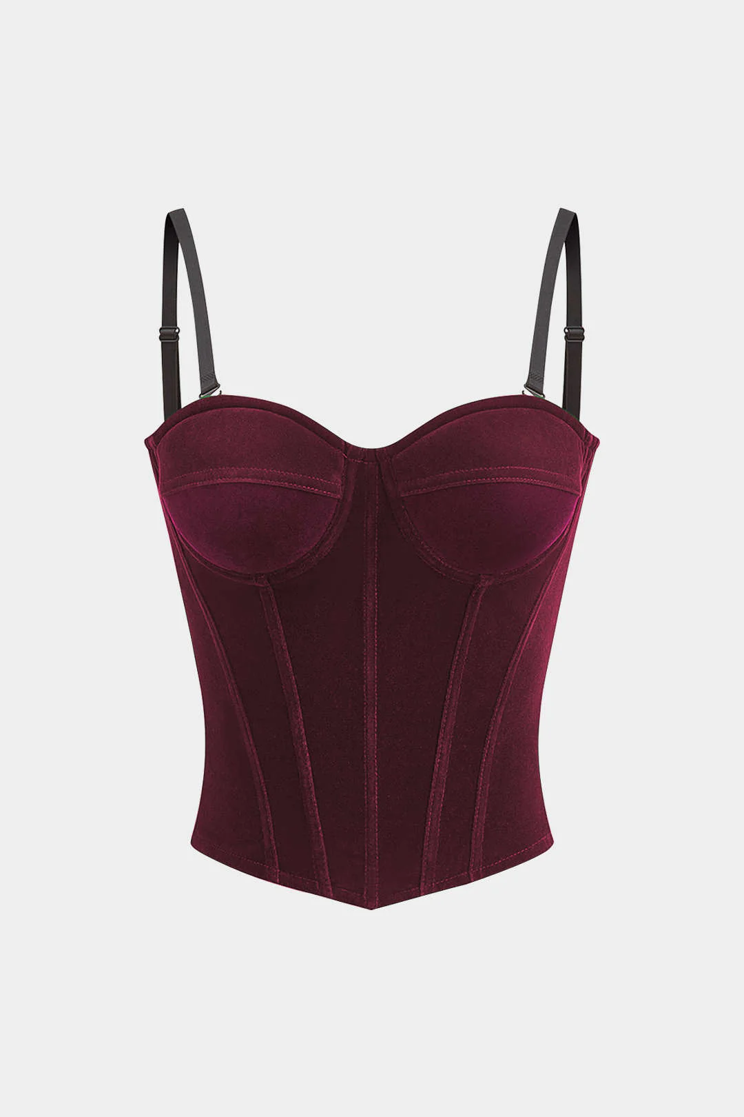 Velvet Slip Bustier Corset Waist Cami Top - Image 3