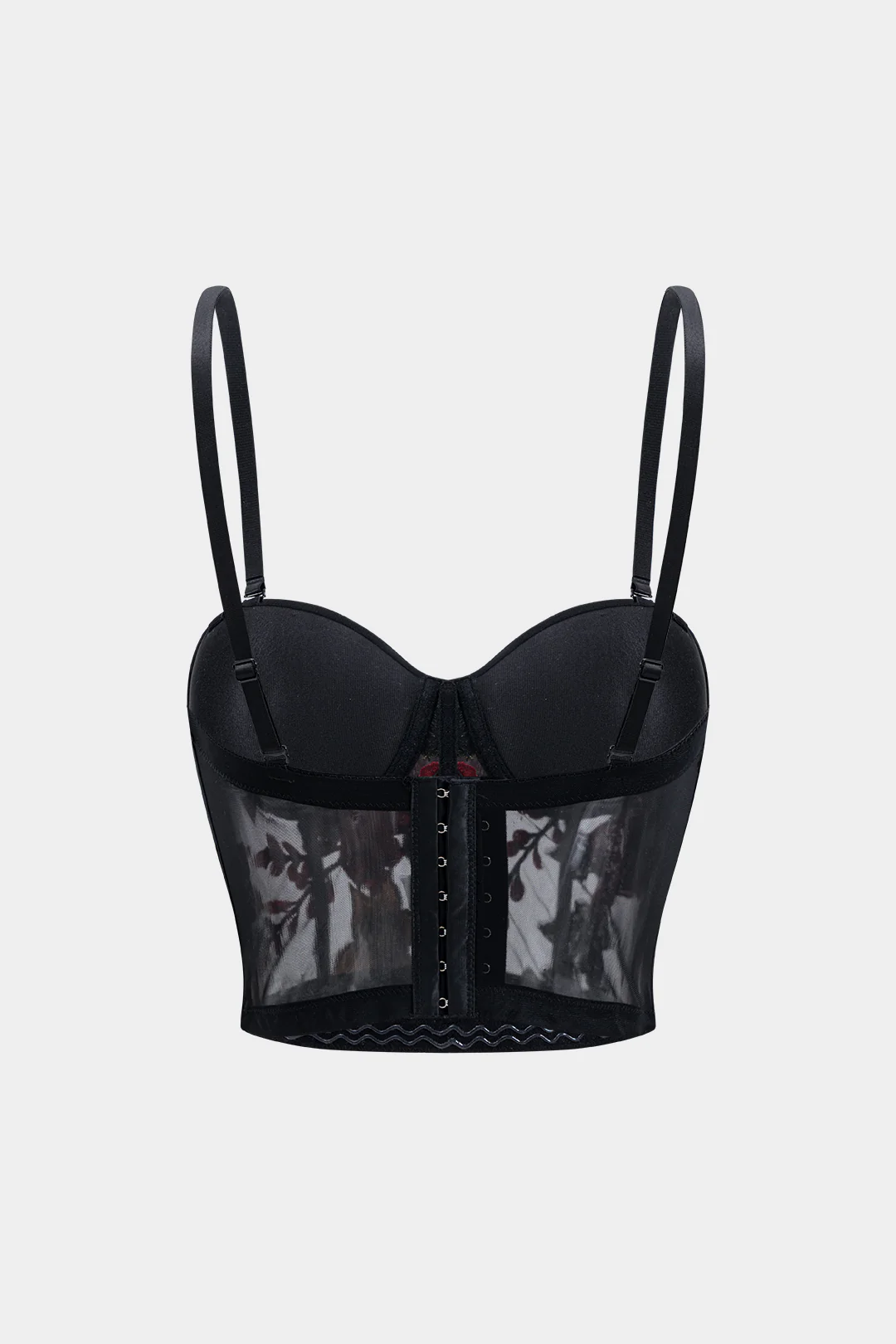 Mesh Sheer Slip Appliques Bustier Cami Top - Image 2