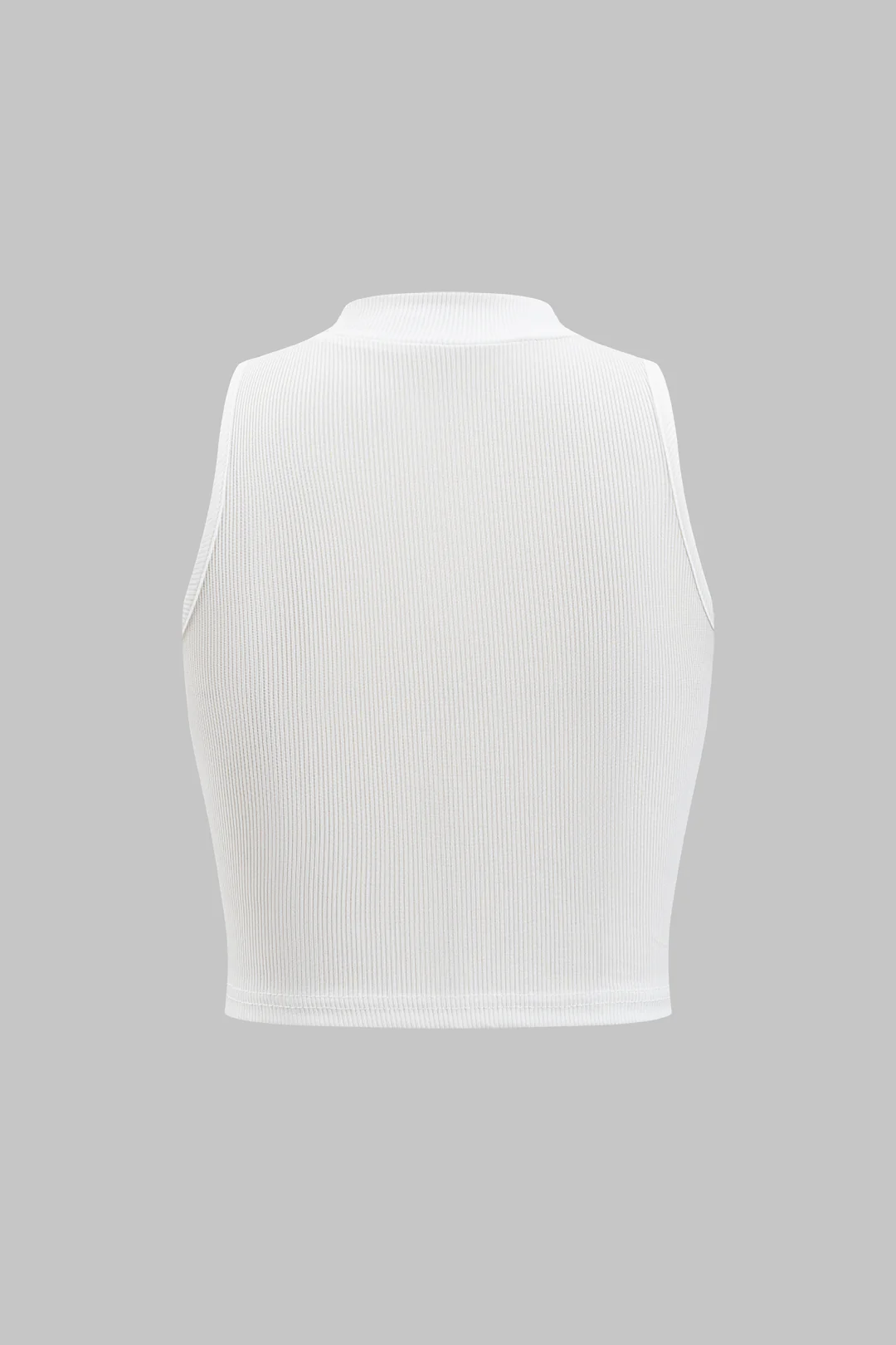 Basic Textured Sleeveless Tank Top - Image 2