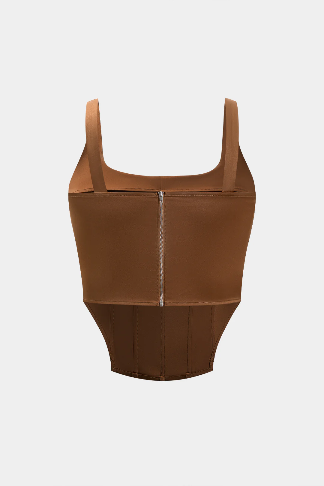 Plus Size Satin Zipper Corset Slip Cami Top - Image 2