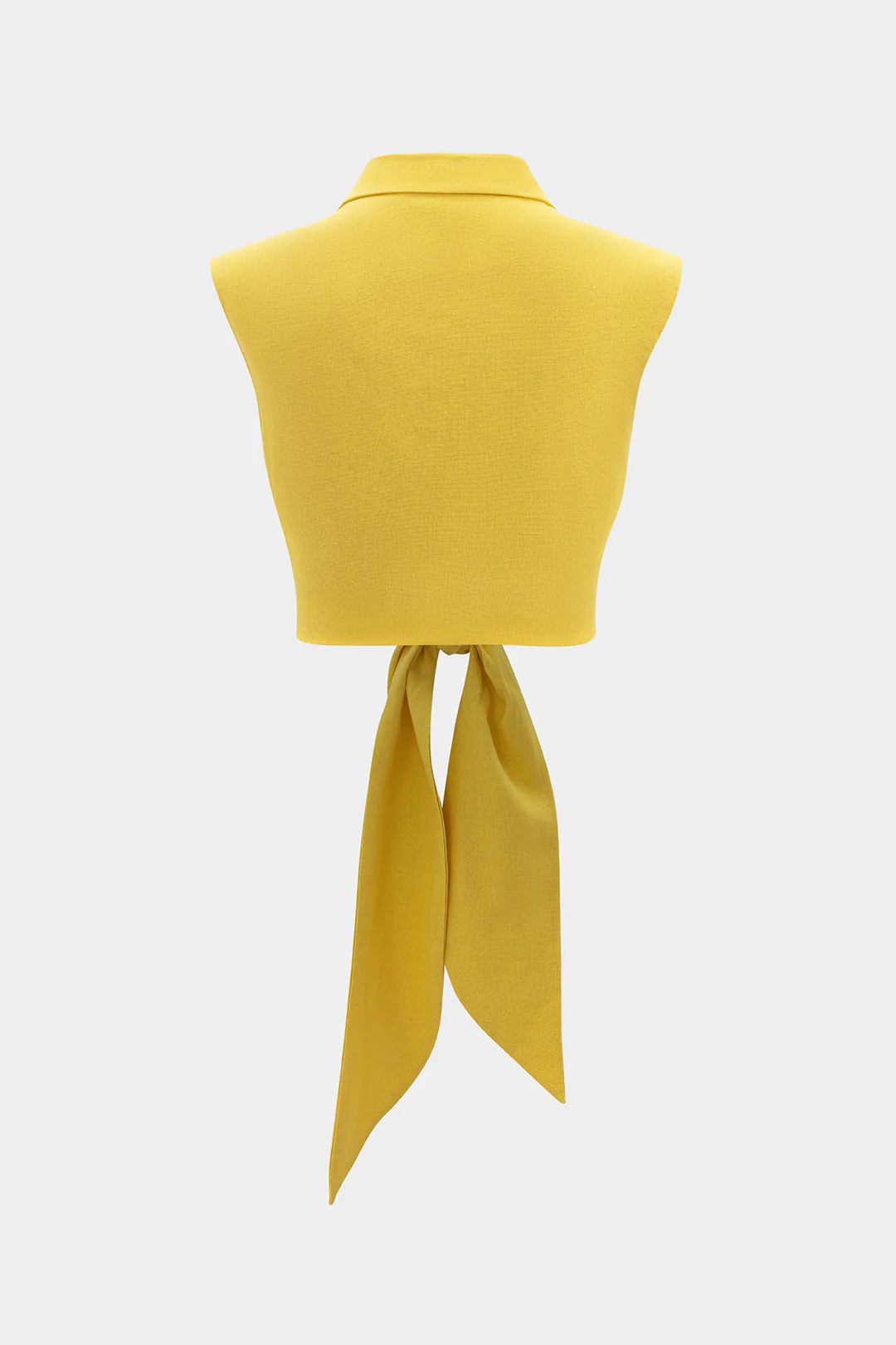 Linen Tie Front Pocket Tank Top - Image 2