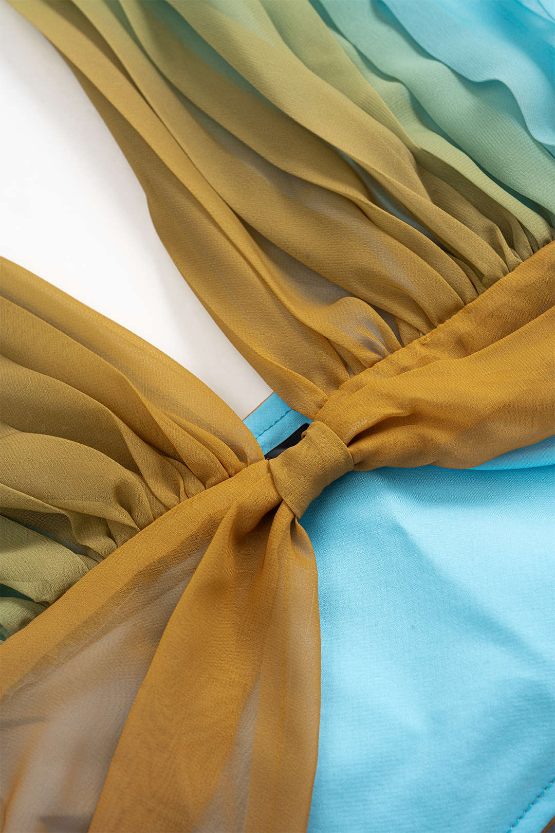 Ombre Print Mesh Ruched Tank Top - Image 3