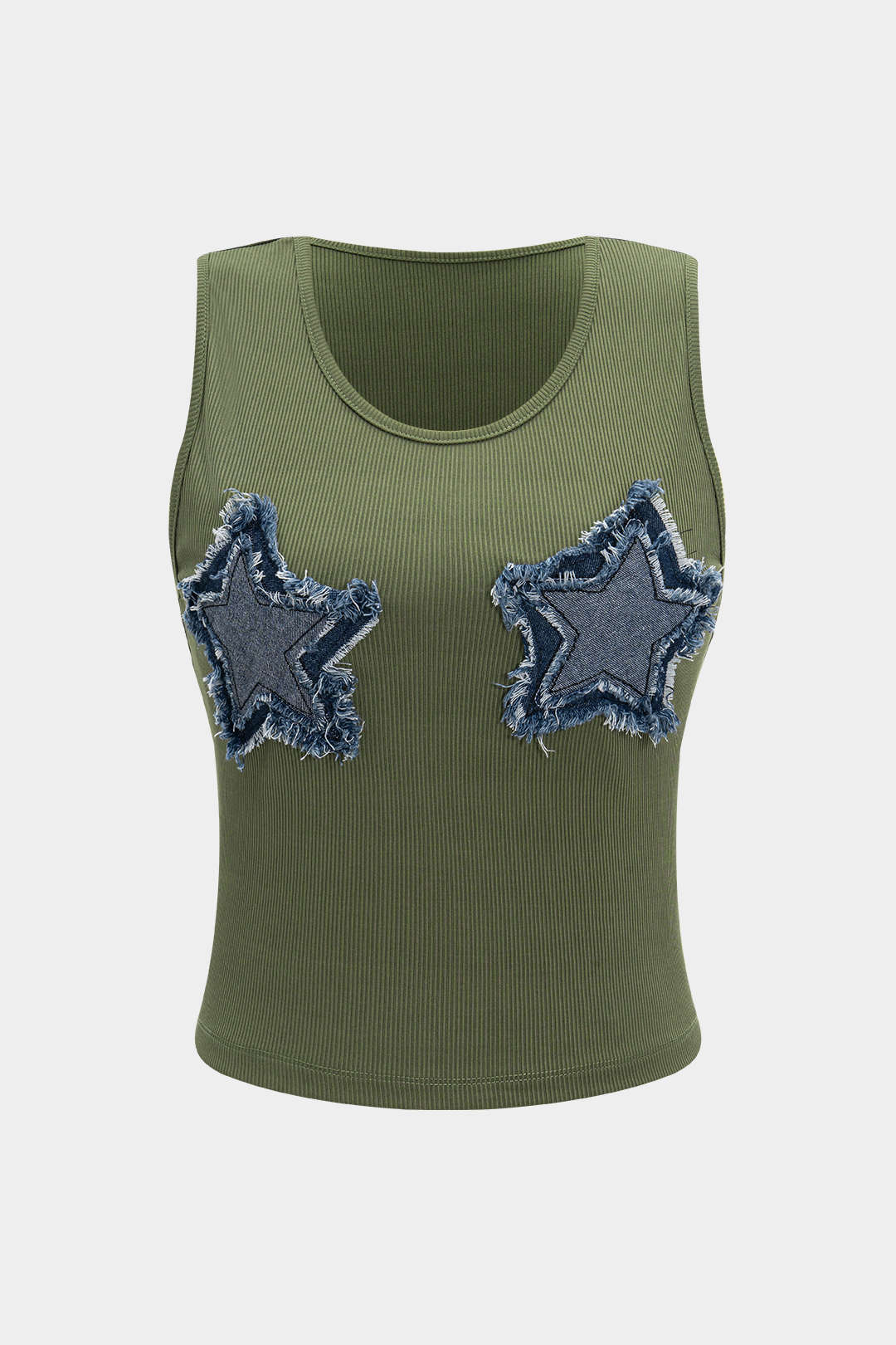 Denim Patchwork Tank Top - Image 6