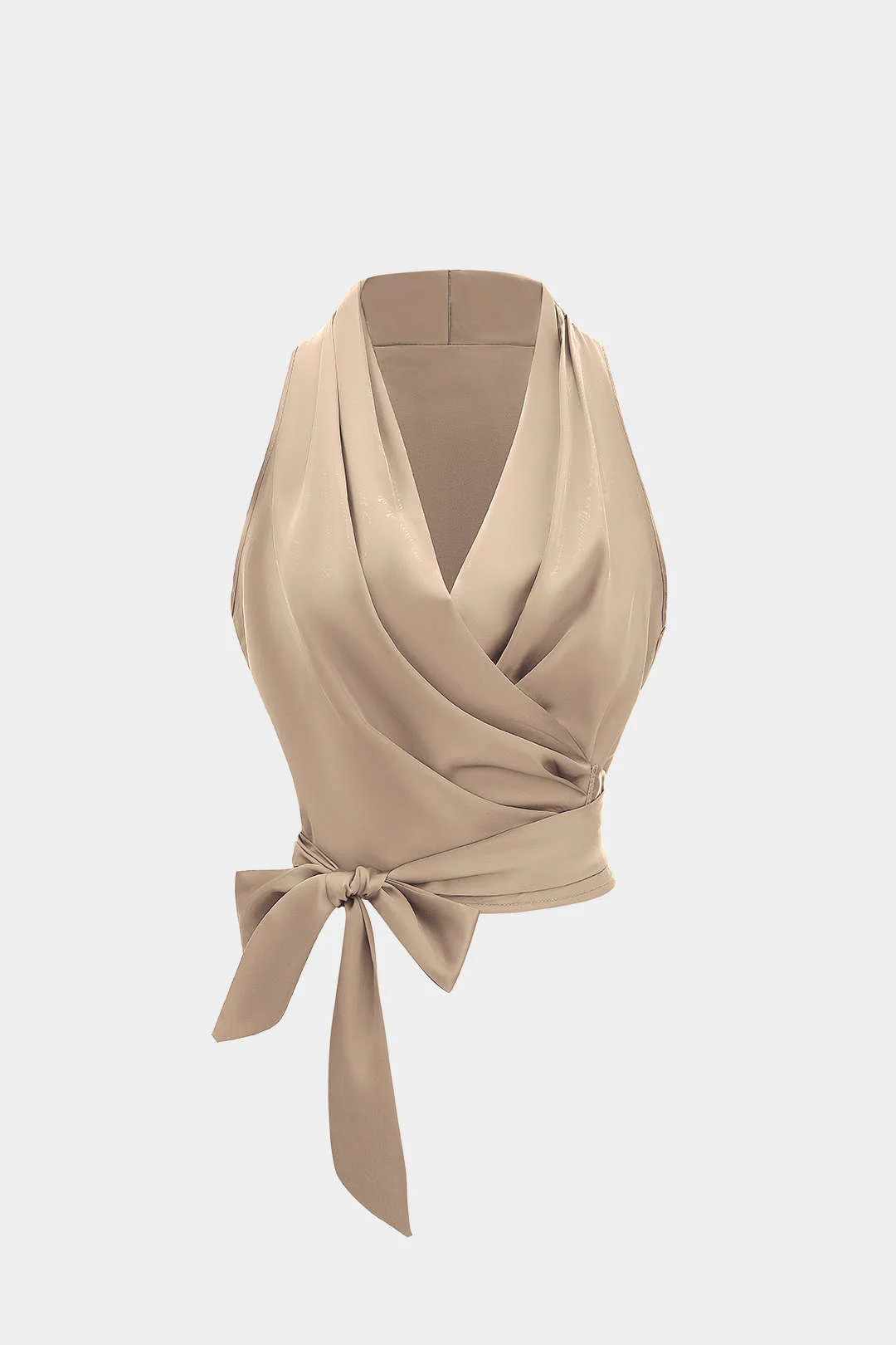 Satin Crossed Tank Top - Image 7