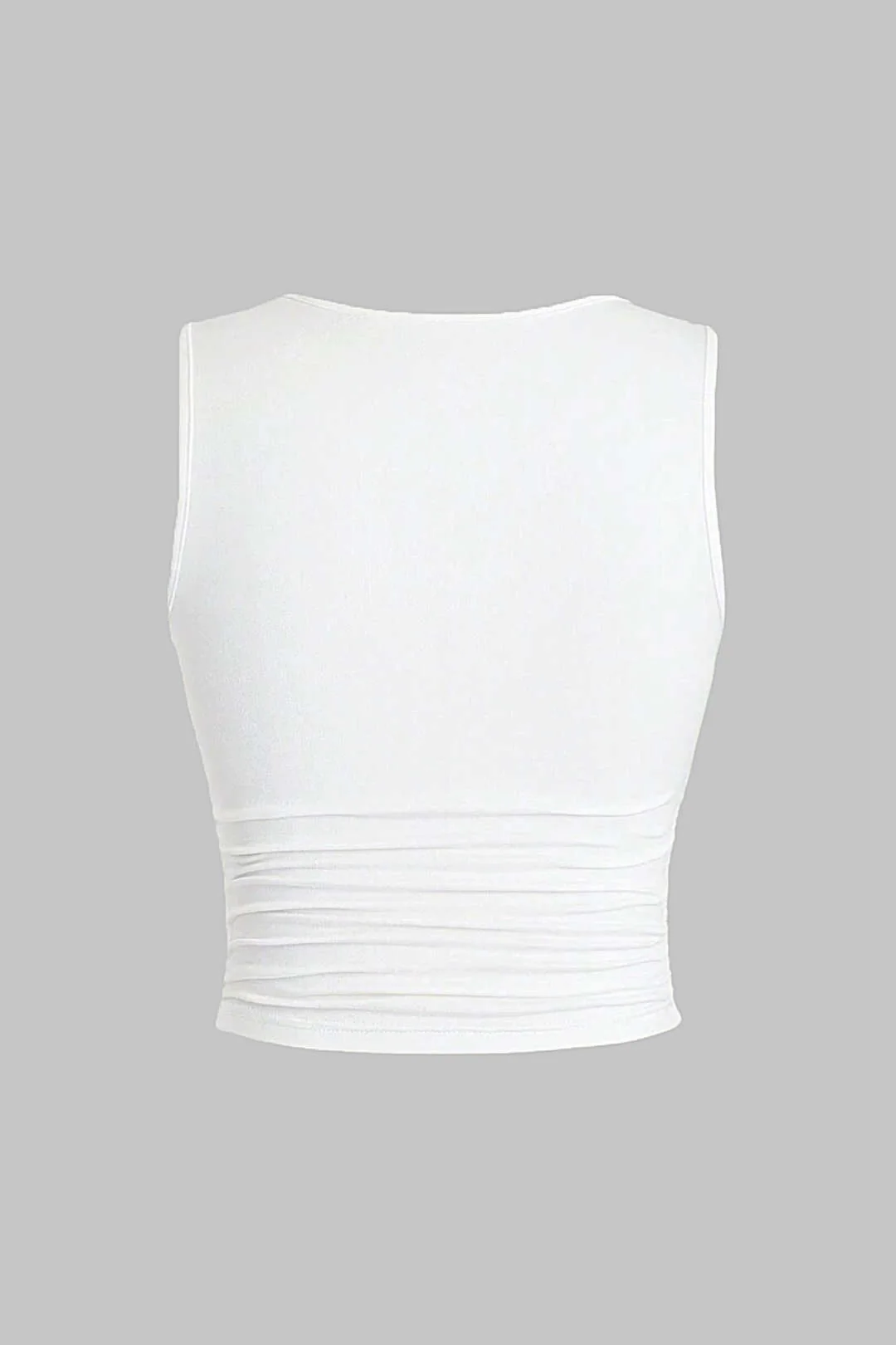 Plus Size Letter Print Ruched Tank Top - Image 2