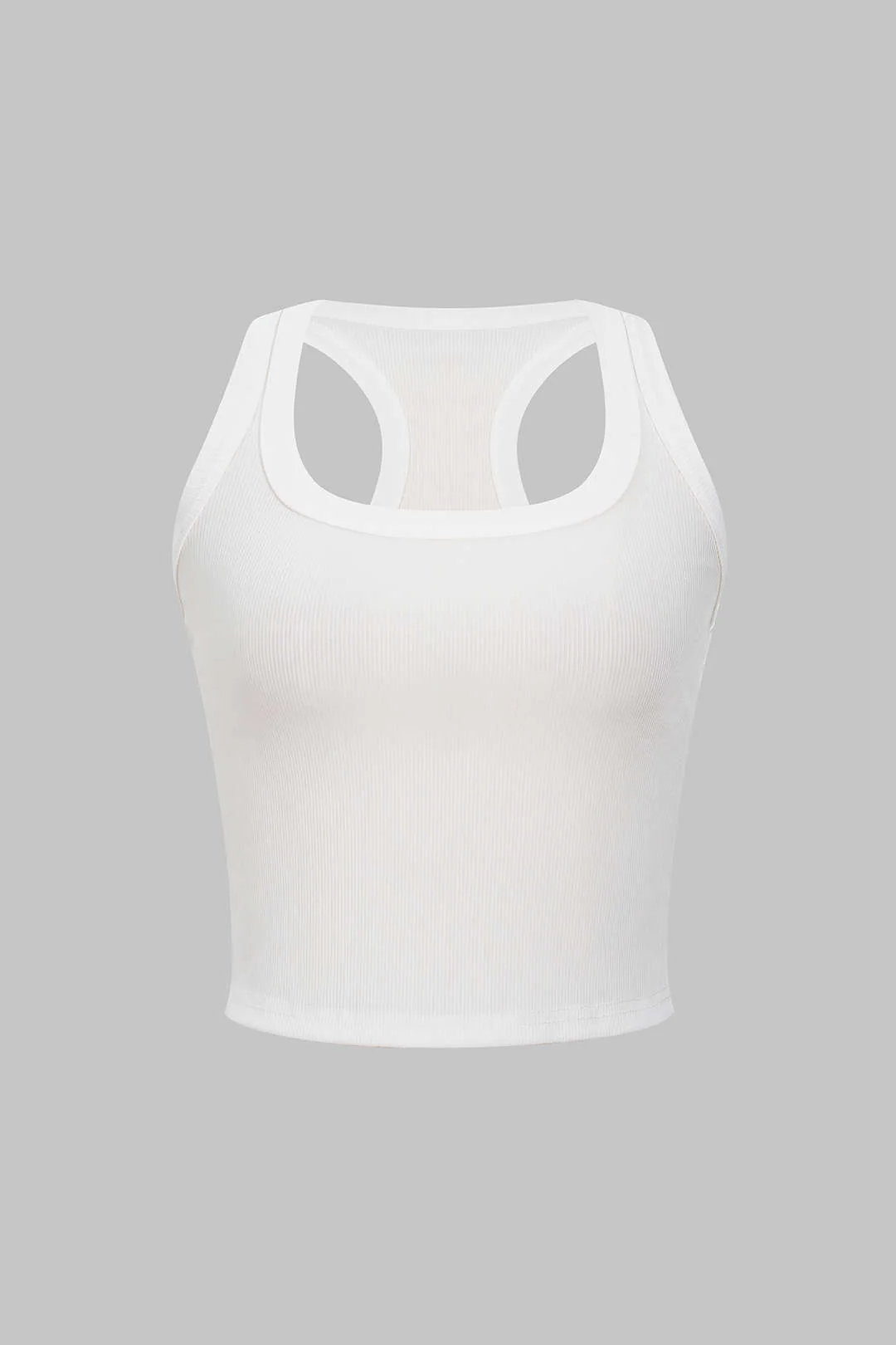 Basic U-Neck Crop Tank Top - Image 3