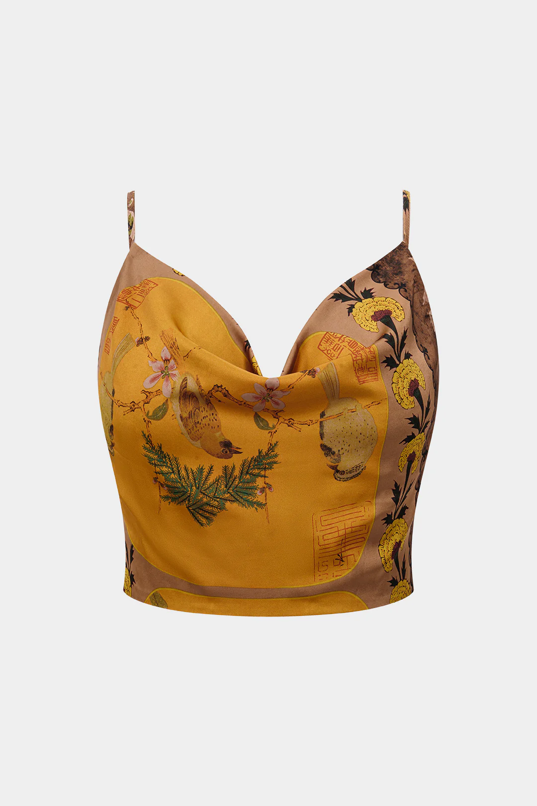 Plus Size Bohemian Print Zipper Slip Cami Top - Image 2