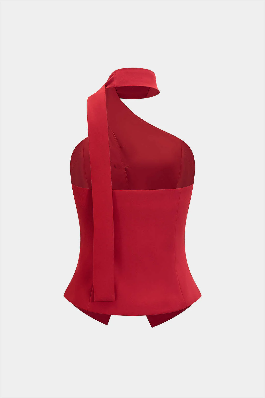Button Halter Neck Backless Tank Top - Image 2