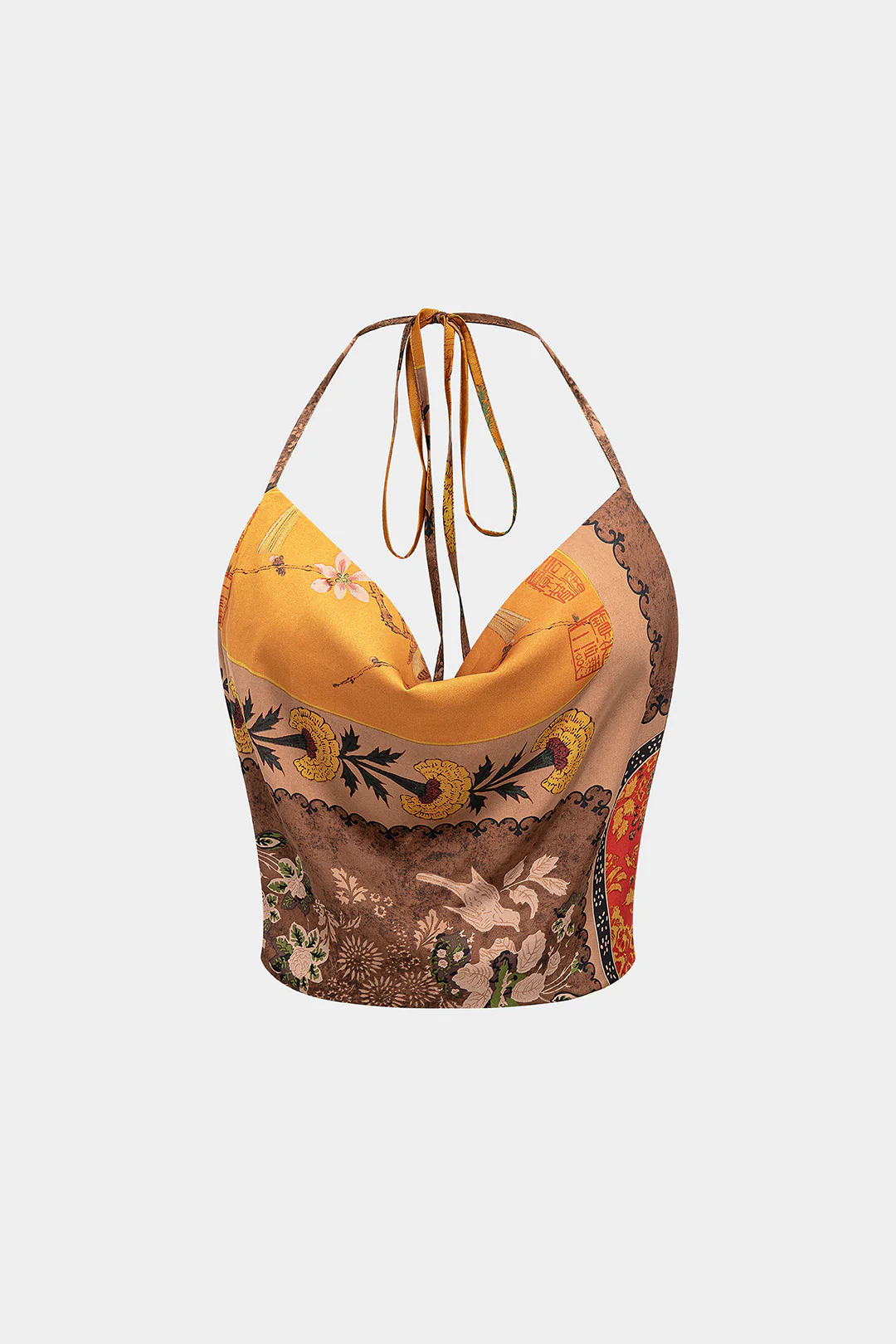 Floral Print Halter Neck Backless Cami Top - Image 3