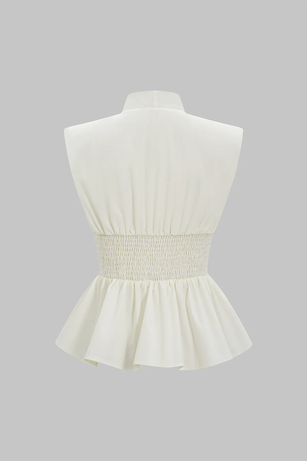 Deep V-Neck Zipper Ruched Tank Top - Image 2