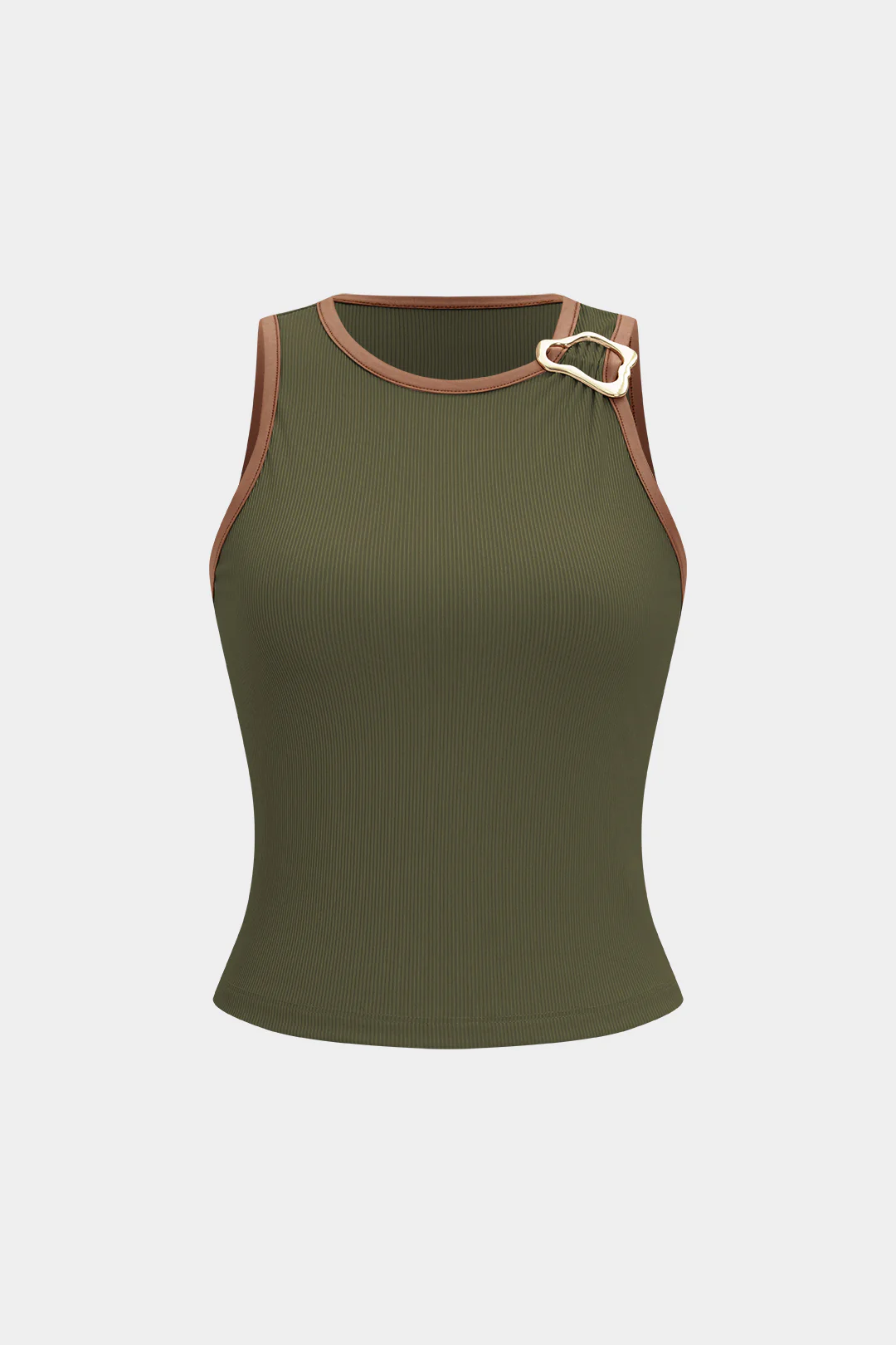 Contrast Metallic Decor Sleeveless Tank Top - Image 5
