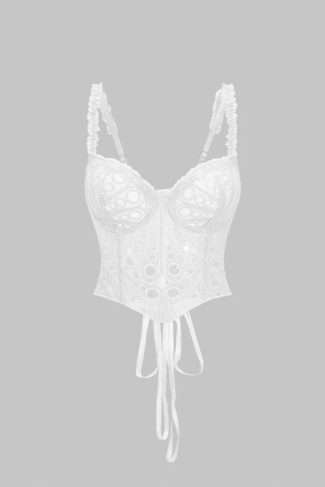 Lace Trim Bustier Corset Tie-Back Cami Top - Image 5
