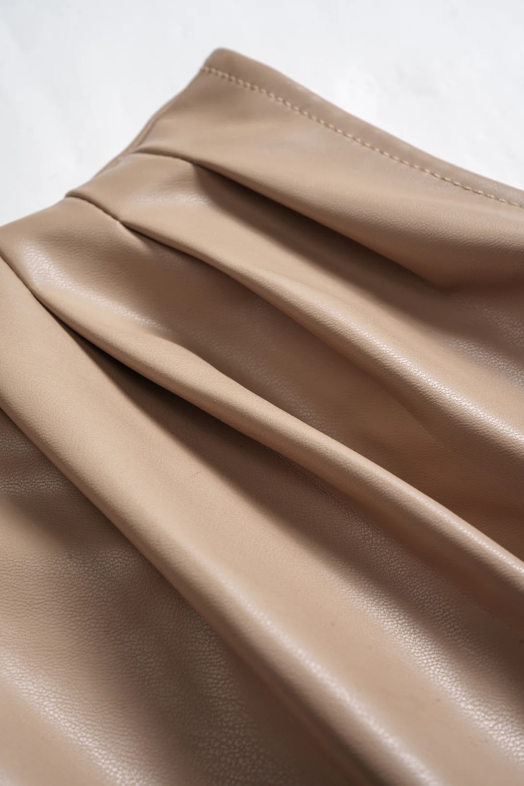 Faux Leather Ruched Pleated Tank Top - Image 5