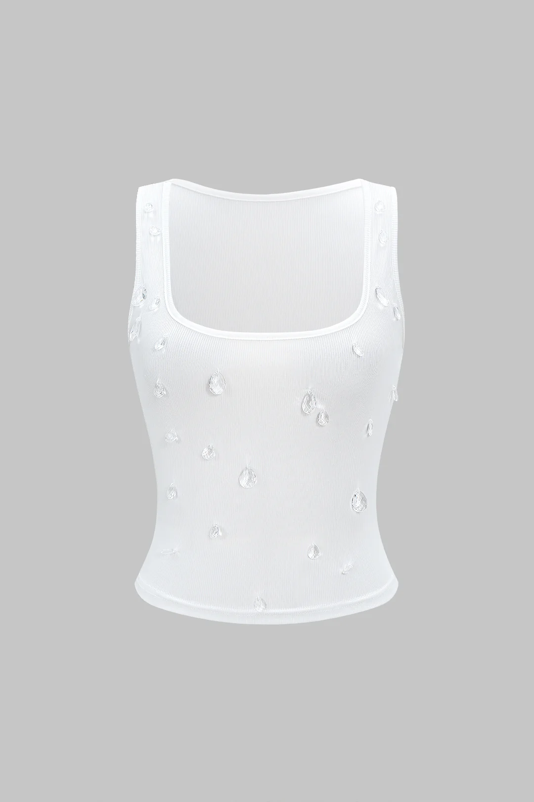 Rhinestone Decor Square Neck Tank Top - Image 3
