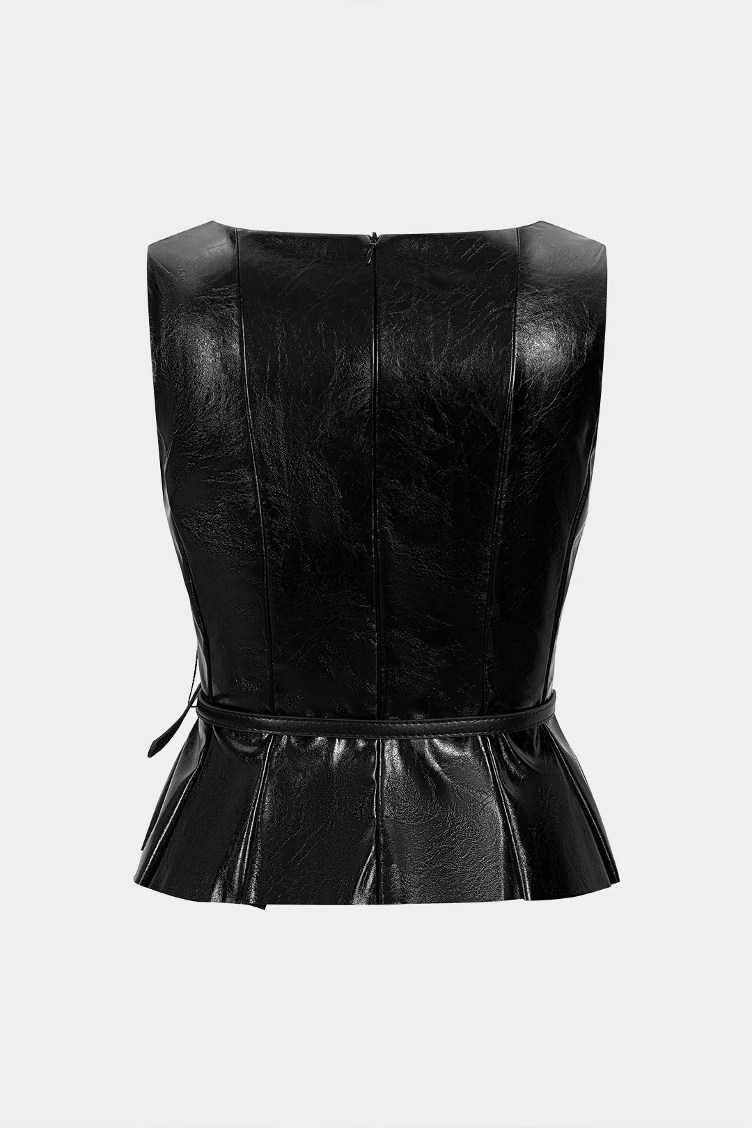 Faux Leather Belted Tank Top - Image 2