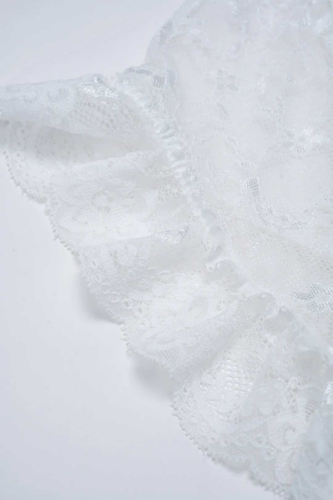 Lace Ruffle Edge Corset Waistband Slip Cami Top - Image 9