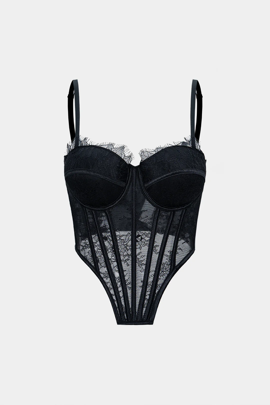 Lace Trim Sheer Backless Cami Top