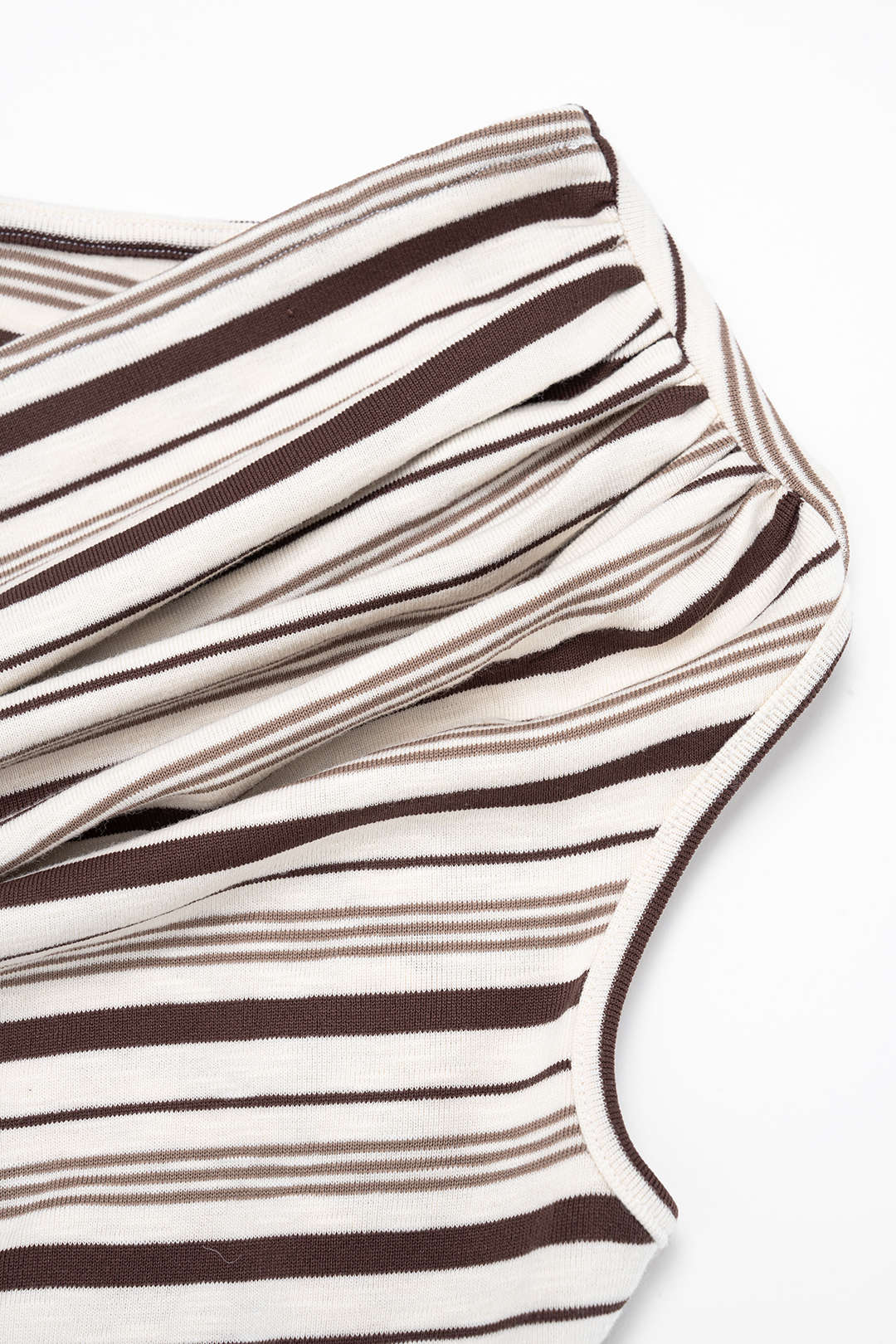Stripes Print Twist Knot One Shoulder Tank Top - Image 3