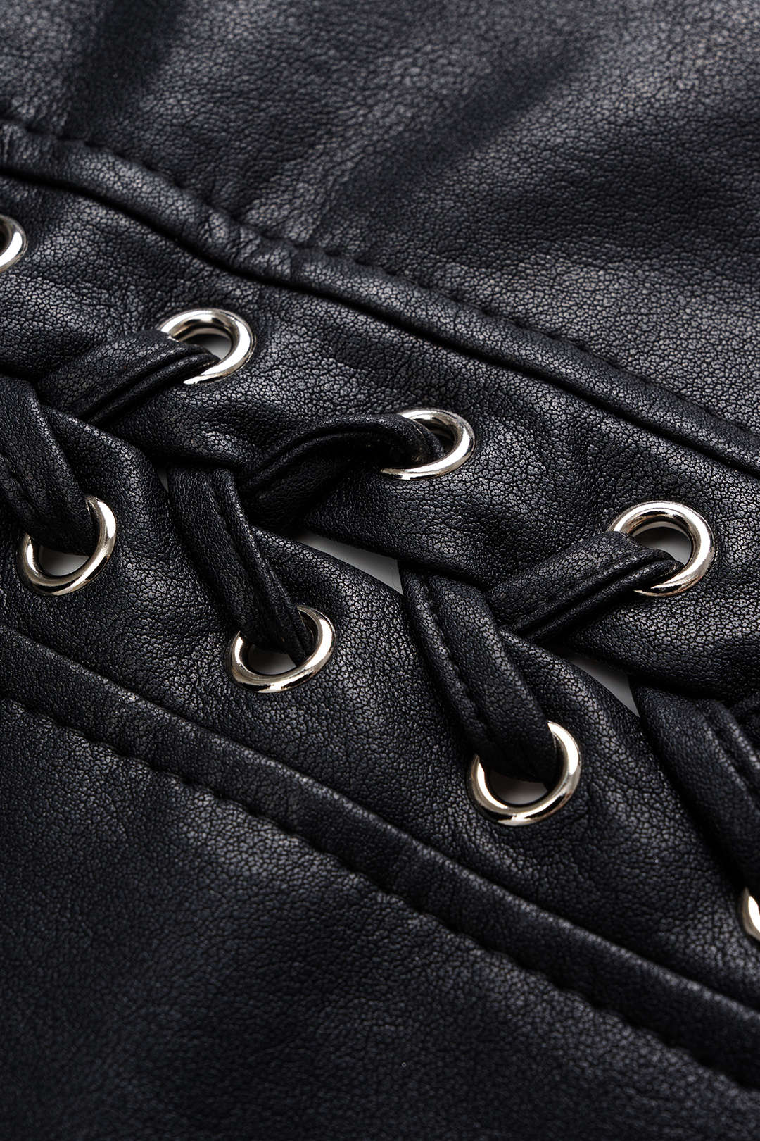 Faux Leather Zipper Cami Top - Image 3