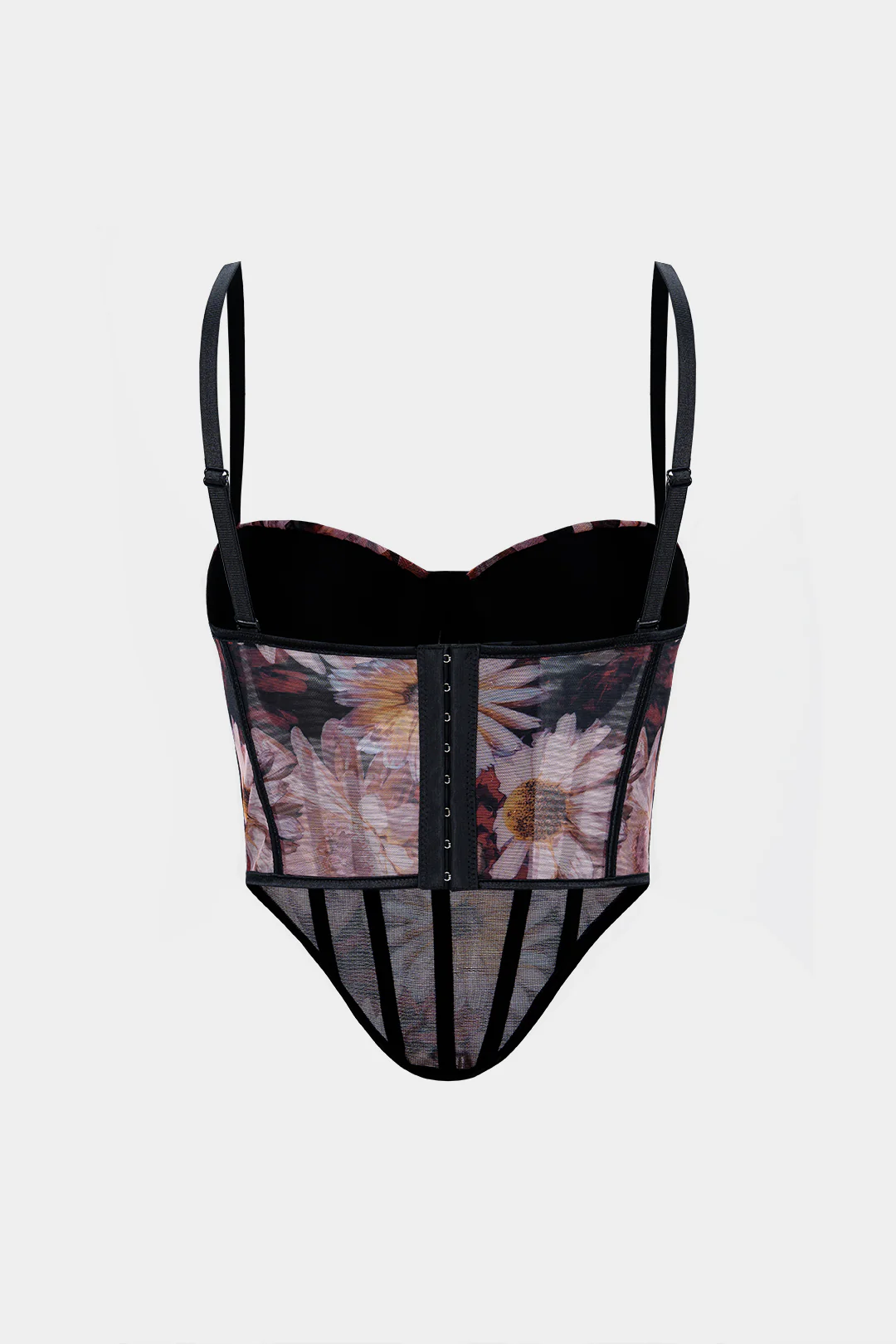 Flral Print Mesh Corset Cami Top - Image 2