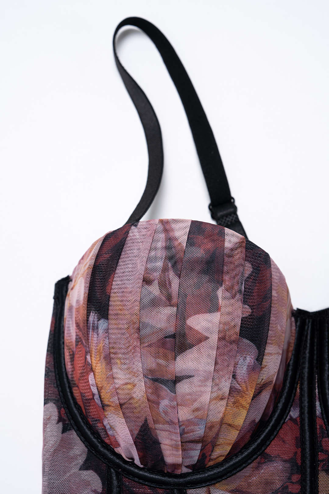 Flral Print Mesh Corset Cami Top - Image 3