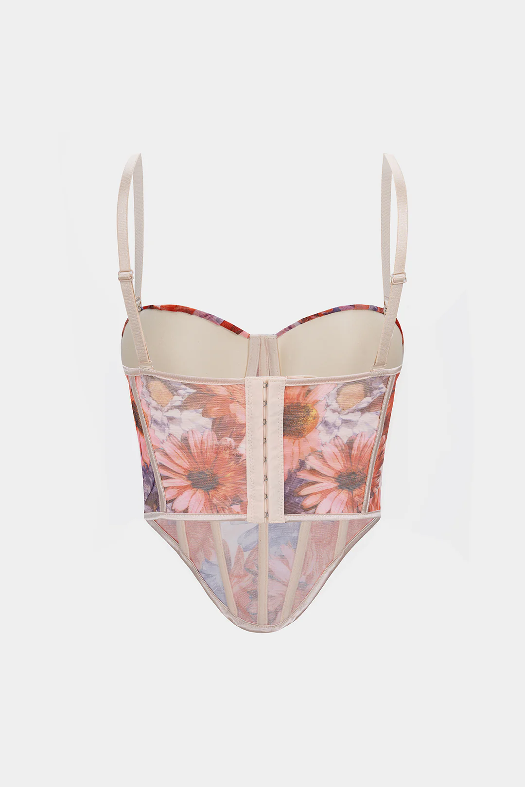 Flral Print Mesh Corset Cami Top - Image 8