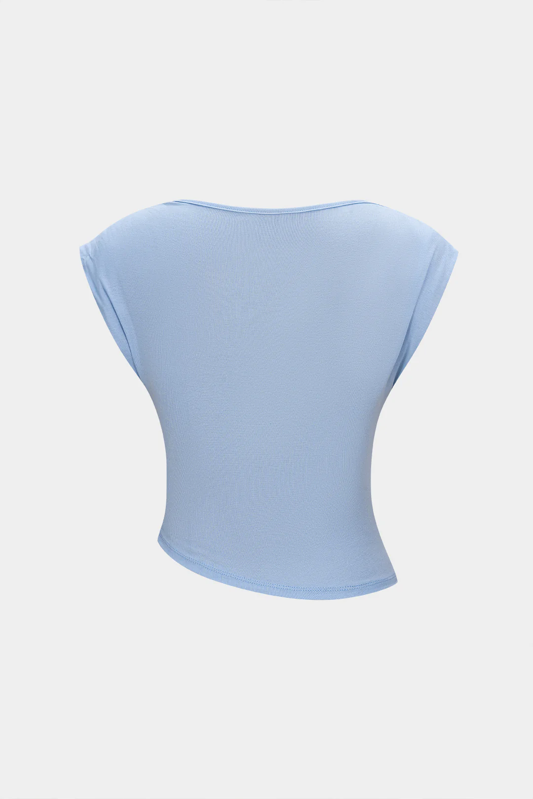 Solid Ruched Asymmetrical Tank Top - Image 3