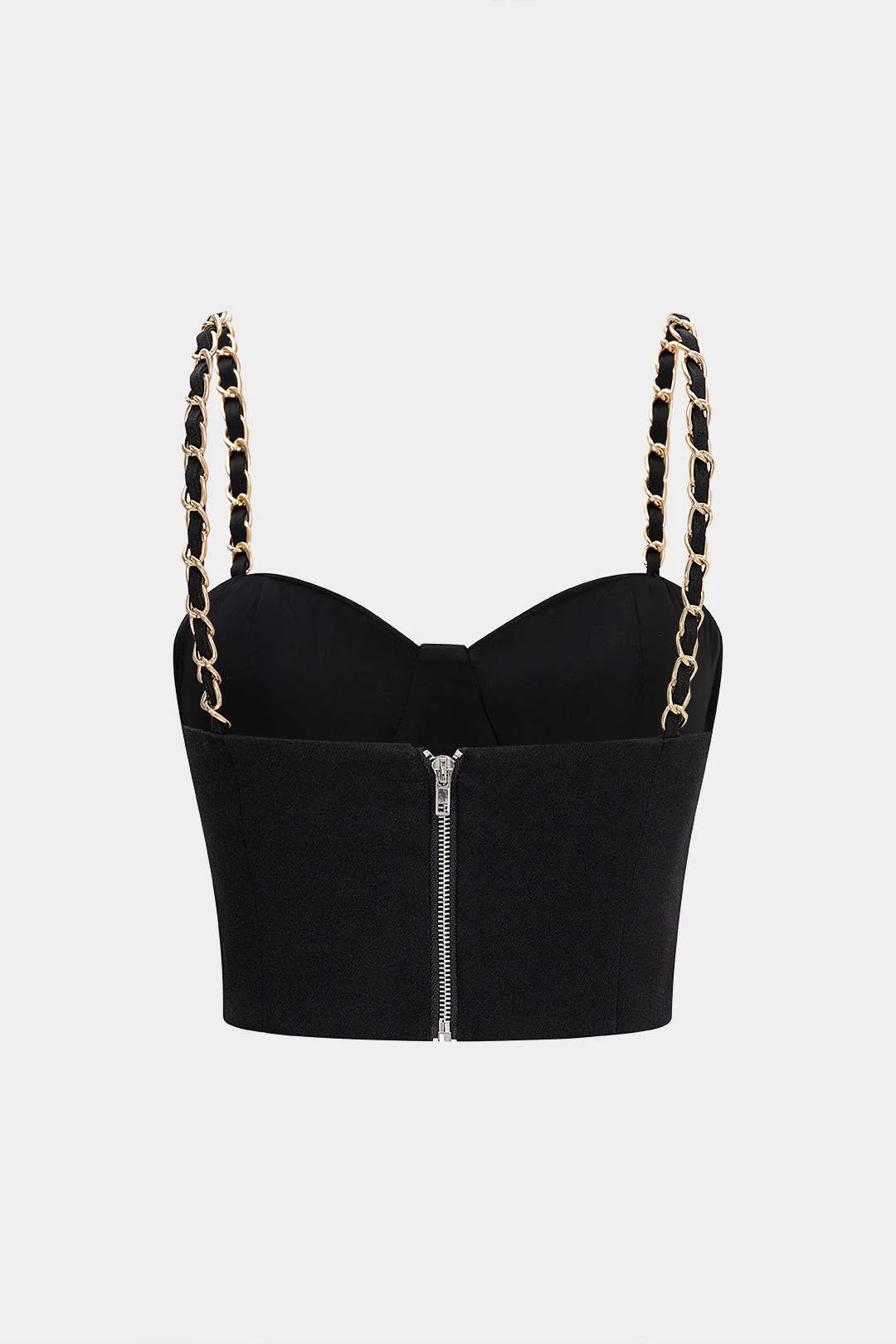 Metallic Chain Zipper Cami Top - Image 2