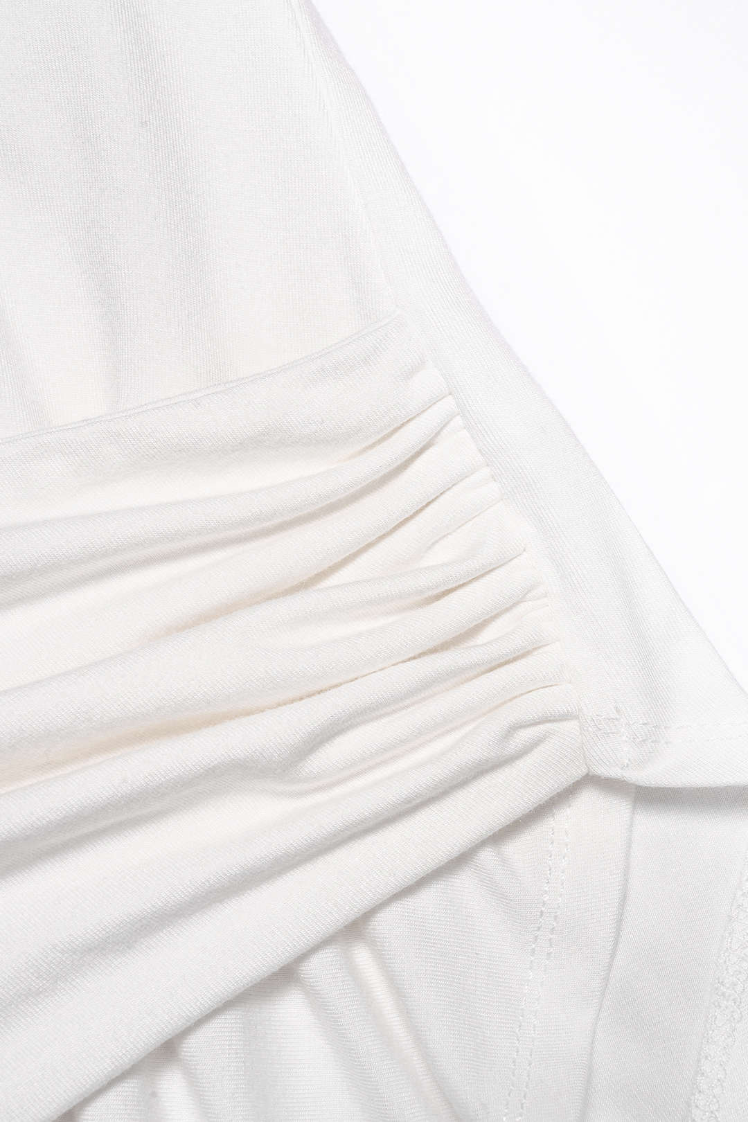 V-Neck Twist Knot Ruched Asymmetrical Tank Top - Image 3