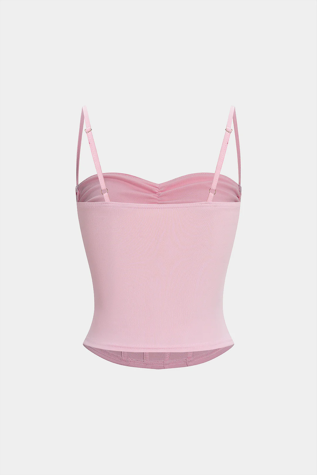 Solid Corset Cut Out Ruched Cami Top - Image 2