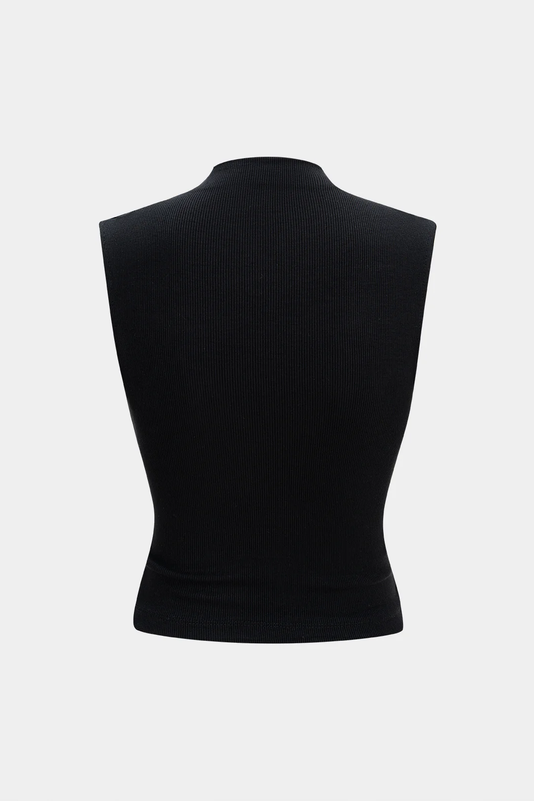 Mock Neck Ribbed Crop Tank Top - Image 3