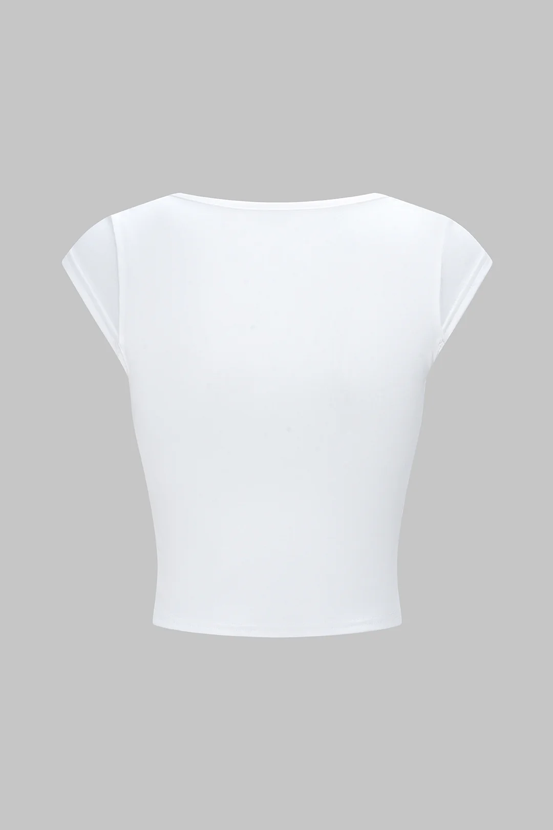 Solid V-Neck Short Sleeve T-Shirt - Image 2