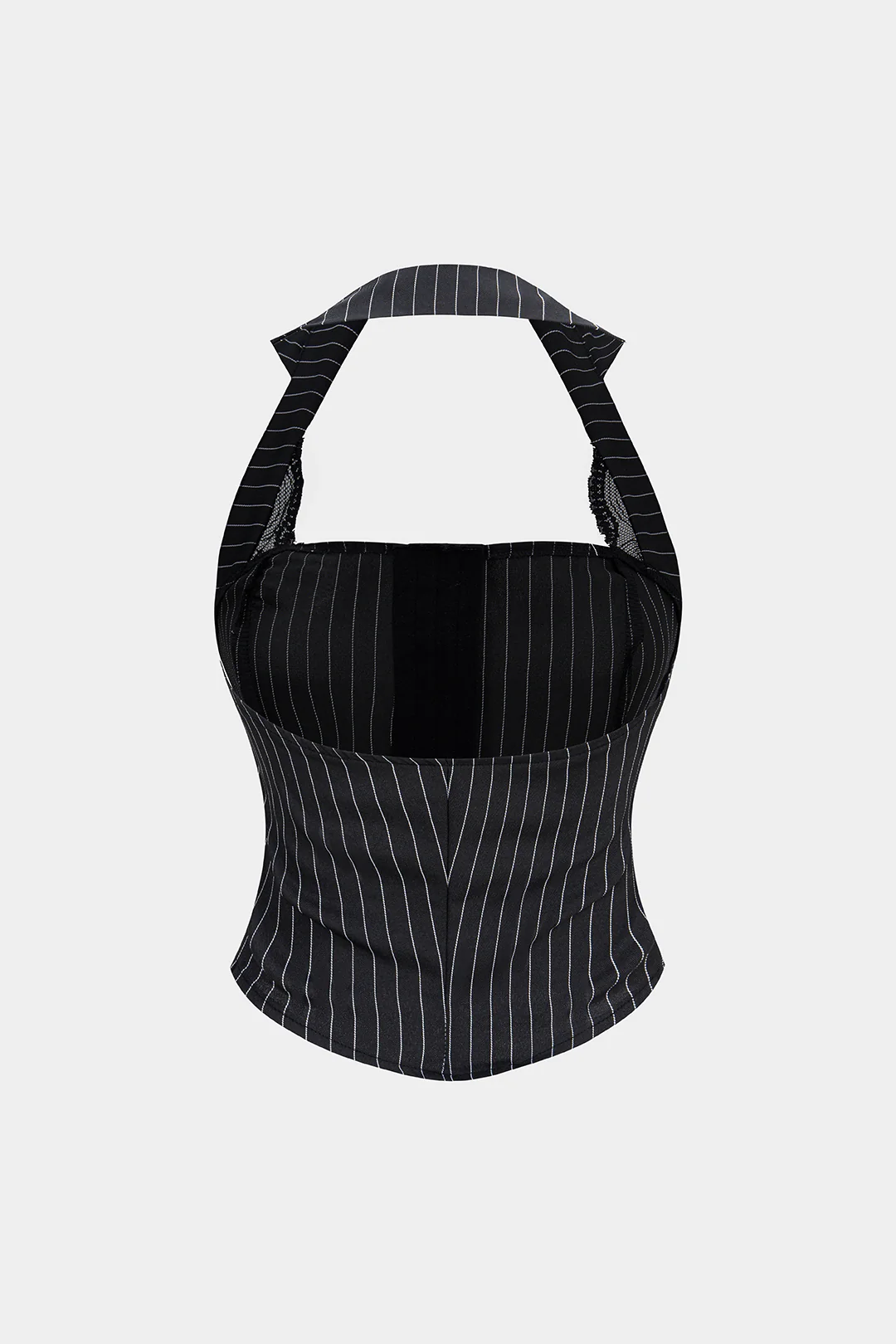 Stripes Print Halter Neck Backless Cami Top - Image 2