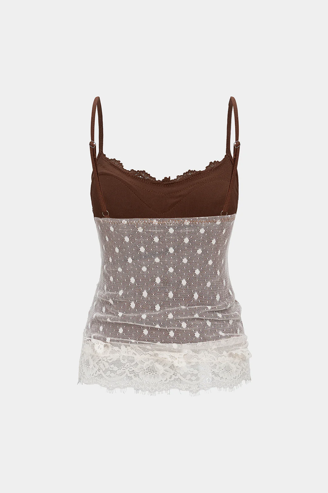 Contrast Polka Dots Lace Cami Top - Image 2