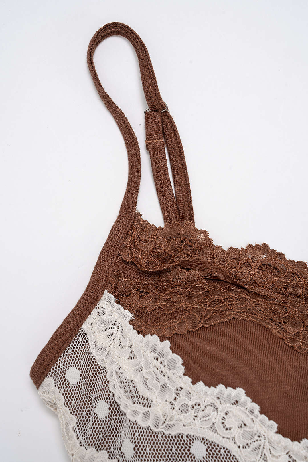 Contrast Polka Dots Lace Cami Top - Image 3