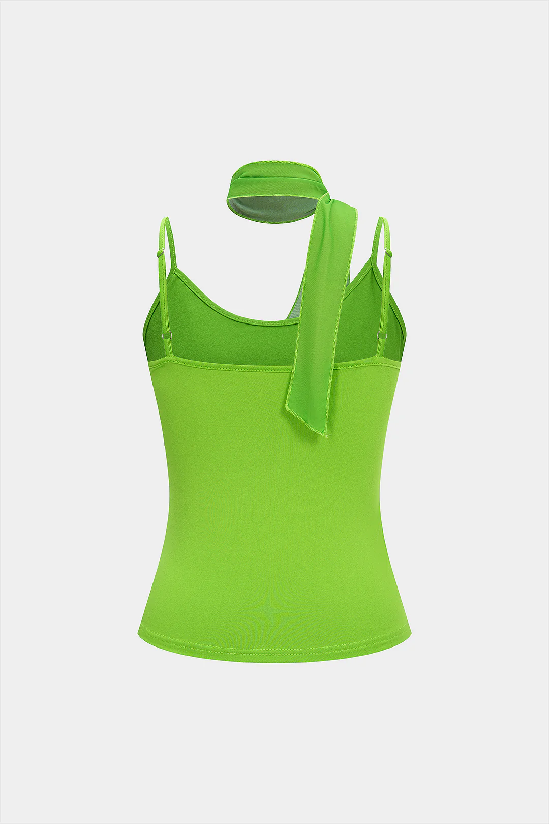 Artistic Print Draped Cowl Neck Asymmetrical Cami Top - Image 2