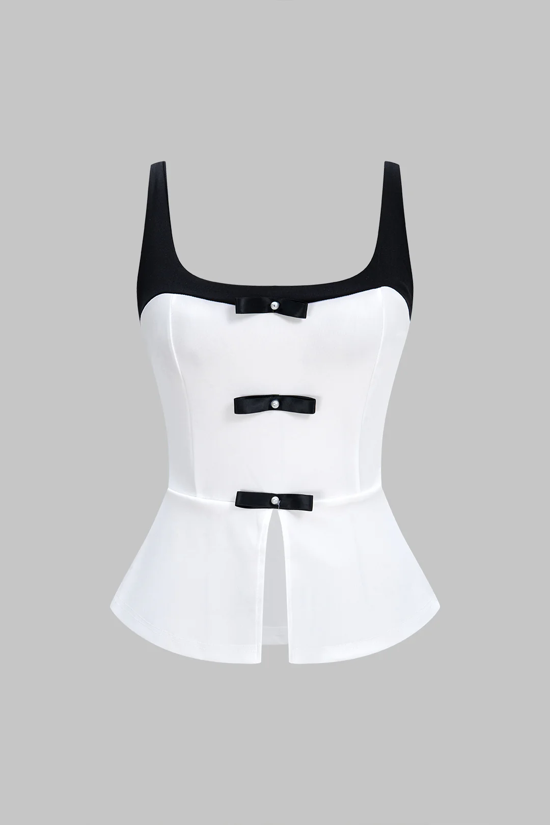 Color-Blocked U-Neck Sleeveless Cami Top