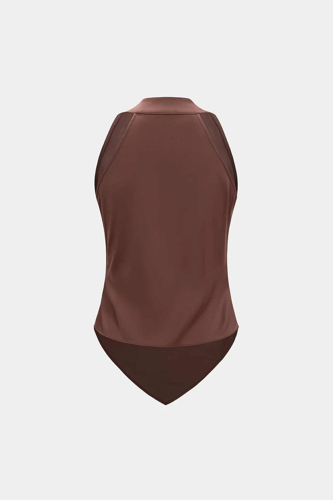 Satin Crossed V-Neck Asymmetrical Ruched Tank Top - Image 2
