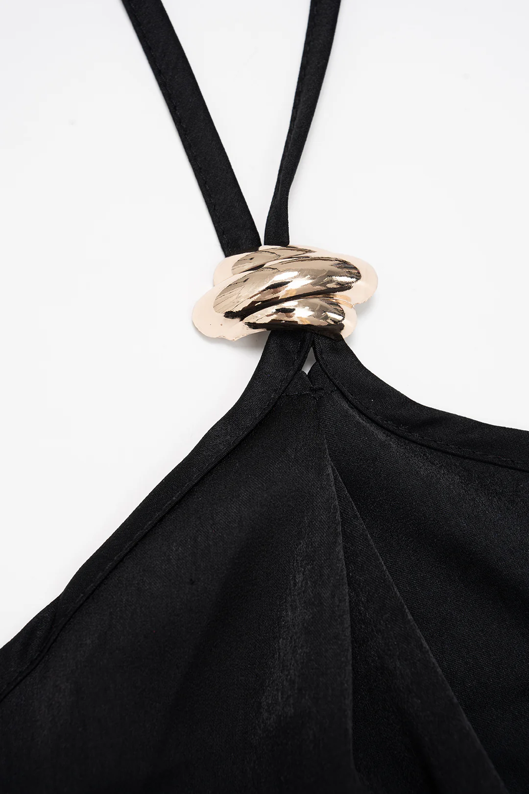 Satin Halter Tie Back Backless Cami Top - Image 3